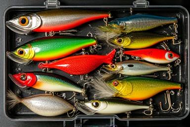 Sortiment an bunten Kunstködern